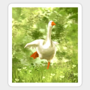 Running Happy Goose Sticker
